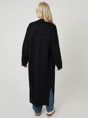 Threadbare Black Dropped Shoulder Knitted Coatigan - Image 2 of 5