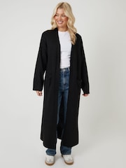 Threadbare Black Dropped Shoulder Knitted Coatigan - Image 5 of 5