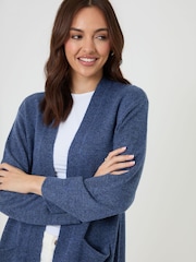 أزرق - Threadbare Dropped Shoulder Knitted Coatigan - صورة 4 من 4