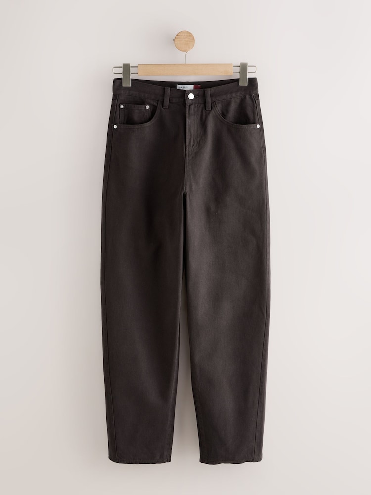 Chocolate Brown Barrel Leg Jeans - Image 1 of 3
