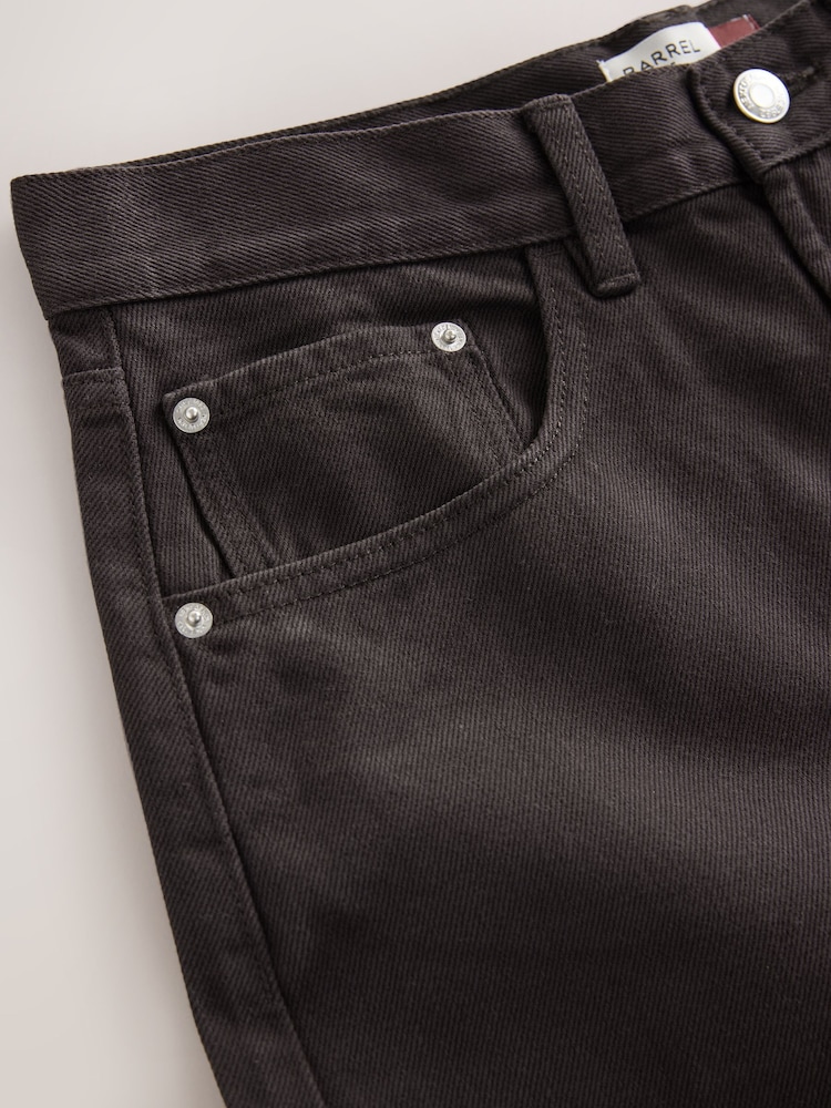 Chocolate Brown Barrel Leg Jeans - Image 3 of 3