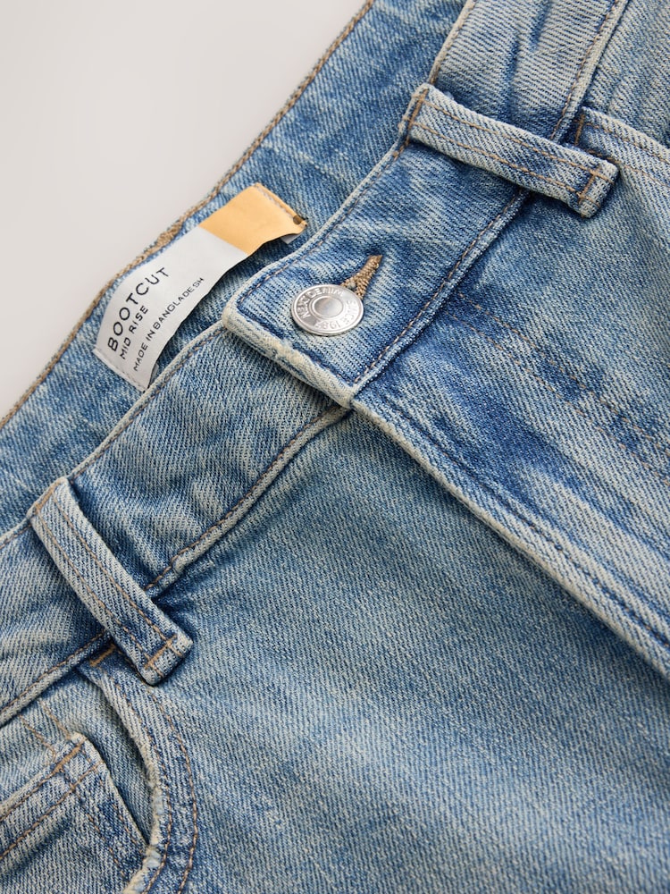 Light Blue Mid Rise Authentic Denim Bootcut Jeans - Image 2 of 3 Light Blue Mid Rise Authentic Denim Bootcut Jeans - Image 2 of 3