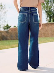 Dark Blue High Rise City Wide Leg Jeans - Image 3 of 7