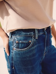 Dark Blue High Rise City Wide Leg Jeans - Image 4 of 7