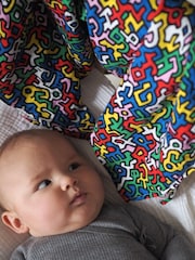 Etta Loves Set of 2 Keith Haring Sensory Muslin Squares - Image 4 of 6
