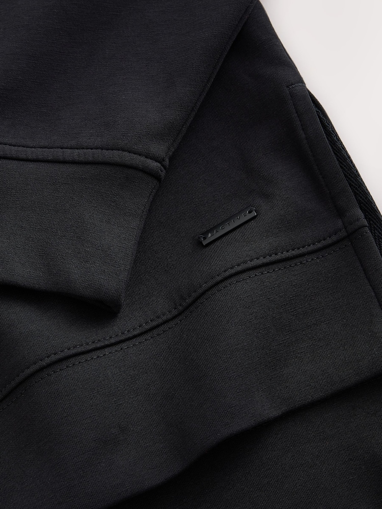 Czarny - Crew Neck Long Sleeve Sweatshirt with Wool - Obraz 3 z 3