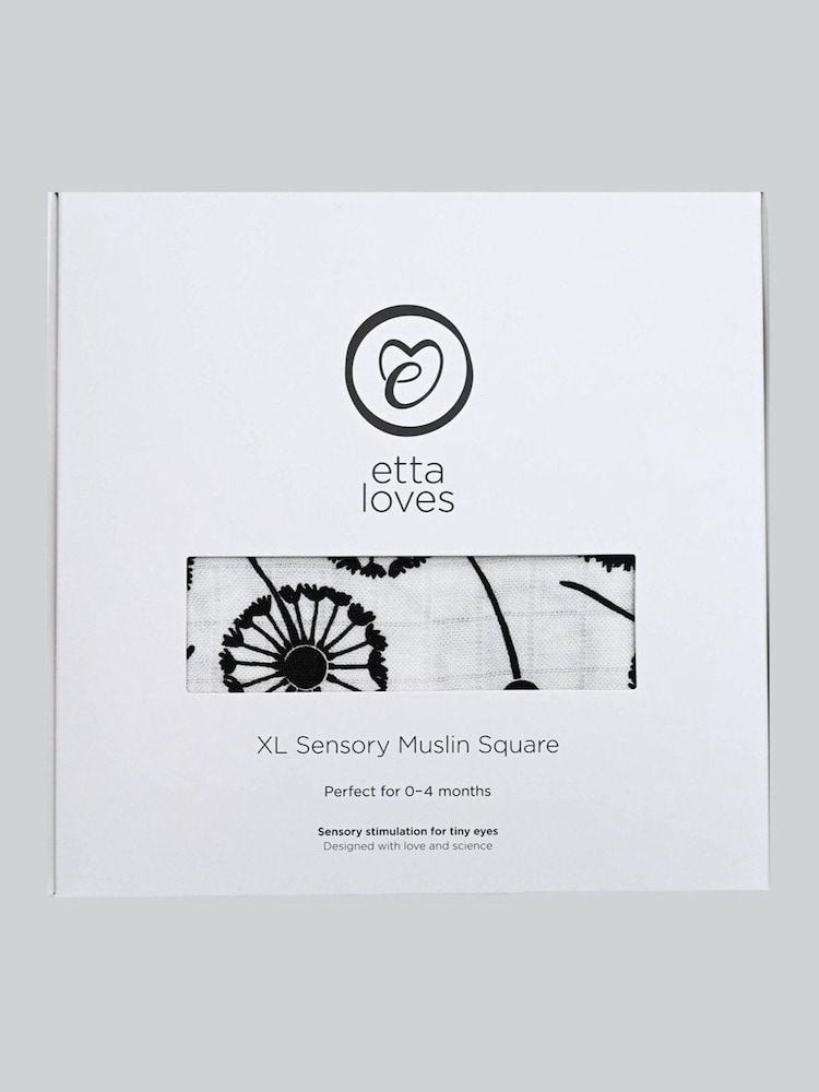 Etta Loves Black & White Dandelion Sensory Muslin Extra Large - Image 5 of 5