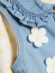 River Island Blue 3 Piece Daisy Gilet & Leggings Set - Image 5 of 5