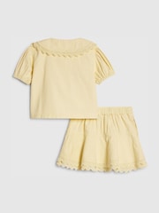 River Island סט חצאית וחולצה עם צווארון ורקמת פרחים - תמונה 2 מתוך 5