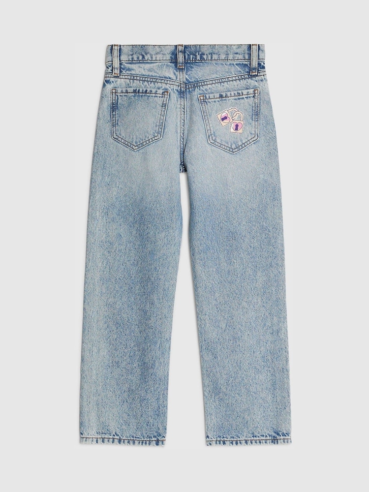 River Island Graffiti Girl Straight Leg Jeans - Kuva 2 / 4