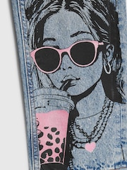 River Island Graffiti Girl Straight Leg Jeans - Kuva 4 / 4