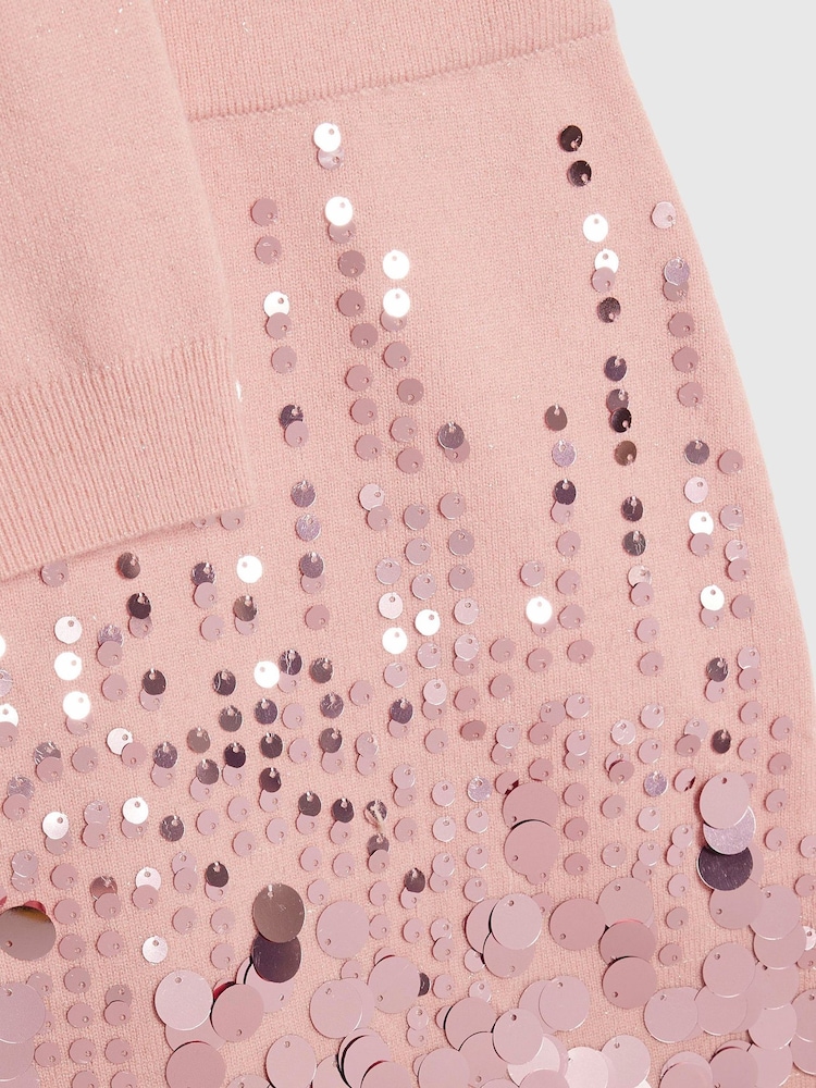 River Island Pink Sequin Cardigan & Skirt Set - Image 4 of 4 River Island Pink Sequin Cardigan & Skirt Set - Image 4 of 4
