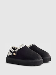 River Island Black Whipstitch Fur Strap Slippers - Image 3 of 5