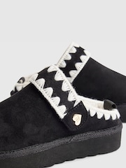 River Island Black Whipstitch Fur Strap Slippers - Image 4 of 5
