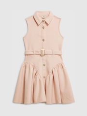 River Island Pink Suedette Sleeveless Prom Dress - Image 1 of 4