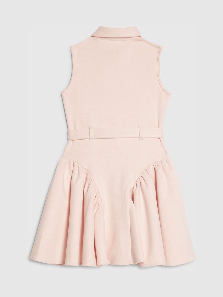 River Island Pink Suedette Sleeveless Prom Dress - Image 2 of 4