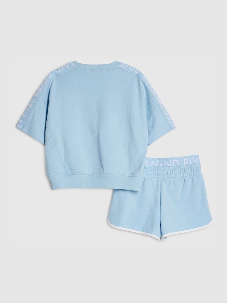 River Island Blue Logo T-Shirt & Runner Set - Image 2 of 5