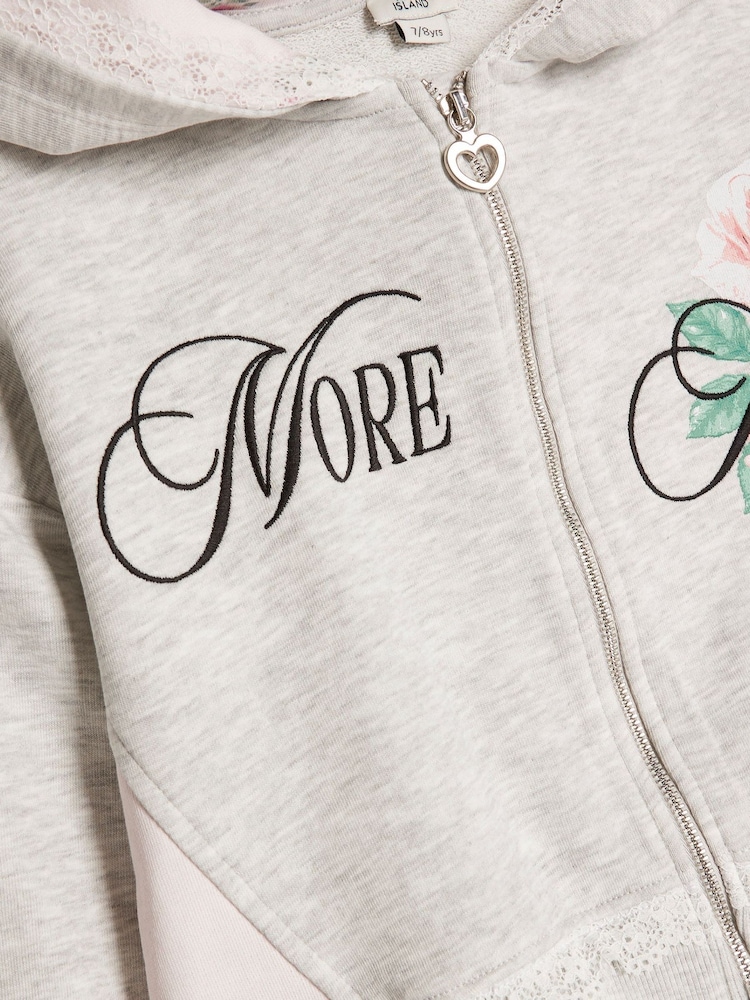 طقم بدلة رياضية من هودي وبنطلون رياضي بعبارة "More Amour" من River Island - Image 5 of 5