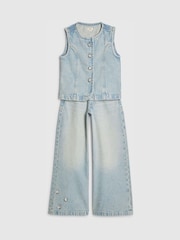 River Island Hotfix-vest og vide jeanssett - Bilde 3 av 5