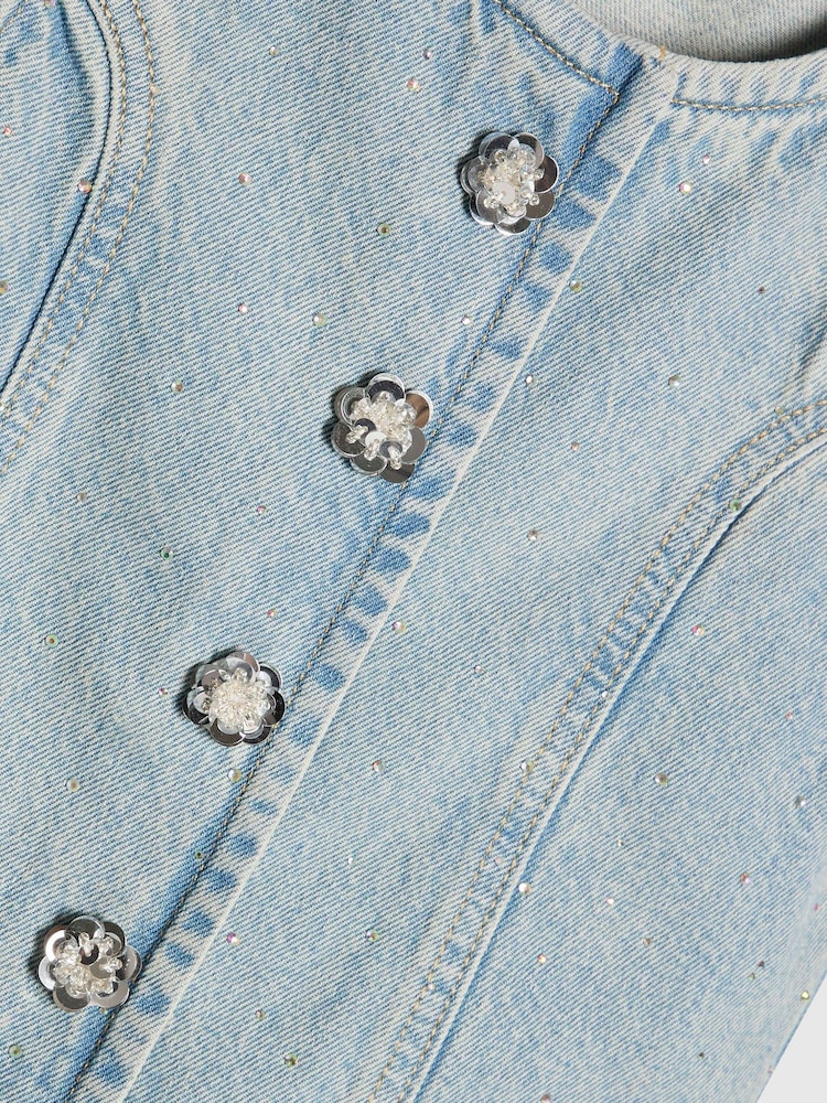 River Island Hotfix-vest og vide jeanssett - Bilde 5 av 5