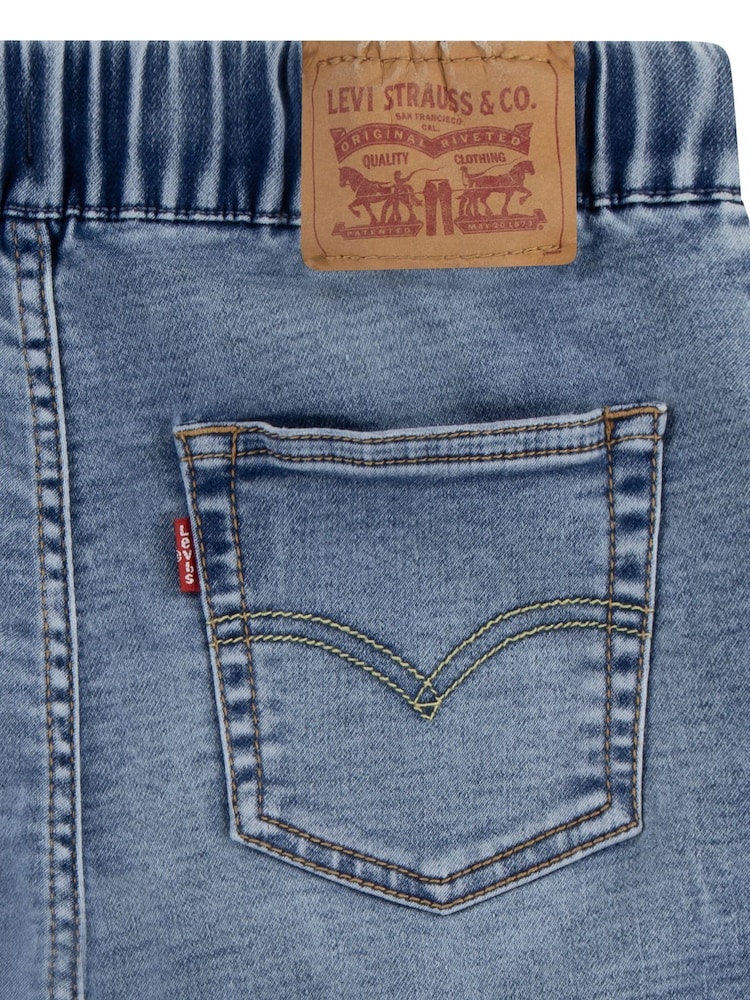 Levi's Blue Skinny Fit Pull On Dobby Shorts - Image 7 of 7