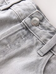 Grey Raw Hem Wide Leg Cropped Jeans - Image 7 of 8