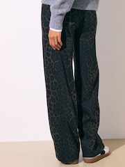 Leopard Jersey Denim Wide Leg Trousers - Image 3 of 8