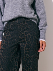 Leopard Jersey Denim Wide Leg Trousers - Image 5 of 8