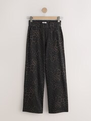 Leopard Jersey Denim Wide Leg Trousers - Image 6 of 8