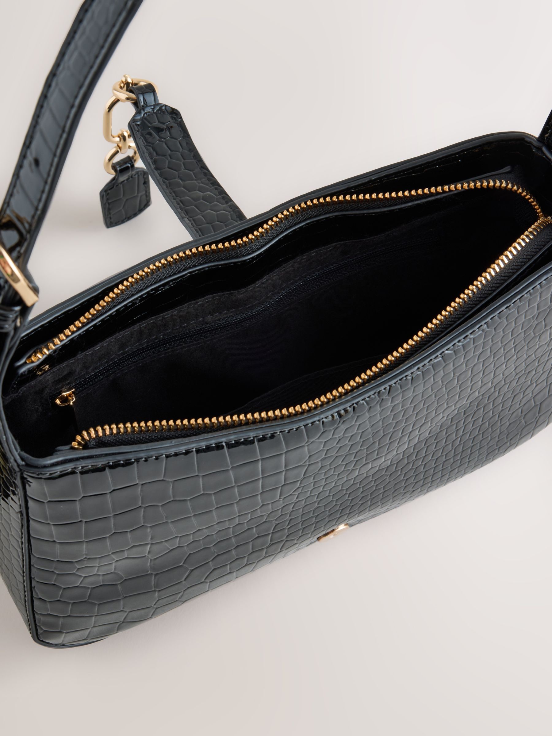 Buy Black Structured Shoulder Bag from the Next UK online shop