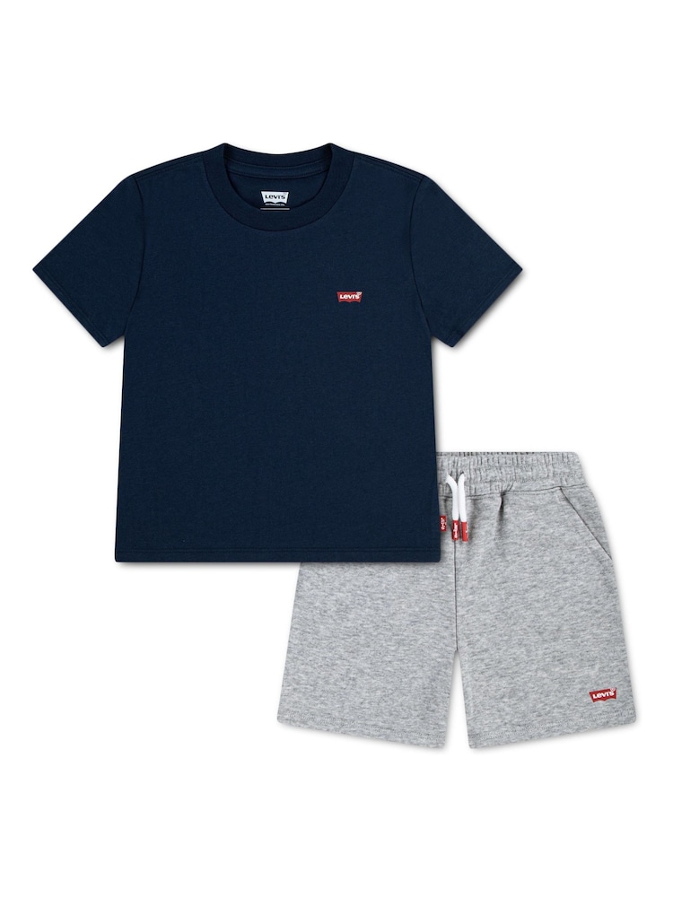 Levi's® Blue Batwing Short Sleeve Top and Knit Shorts - Image 1 of 8
