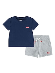 Levi's® Blue Batwing Short Sleeve Top and Knit Shorts - Image 5 of 8