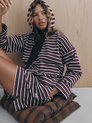 self. Berry Red Stripe Long Sleeve Pyjamas - Image 1 of 7