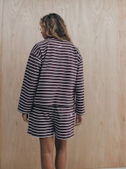 self. Berry Red Stripe Long Sleeve Pyjamas - Image 4 of 7