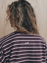 self. Berry Red Stripe Long Sleeve Pyjamas - Image 6 of 7