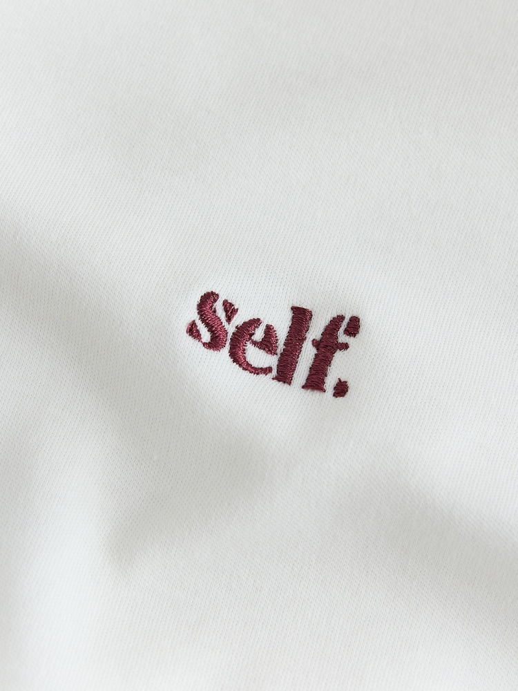 self. Pink Ecru Stripe Stripe Short Sleeve Pyjamas - Image 2 of 3 self. Pink Ecru Stripe Stripe Short Sleeve Pyjamas - Image 2 of 3