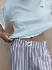self. Pink Ecru Stripe Stripe Short Sleeve Pyjamas - Image 5 of 9