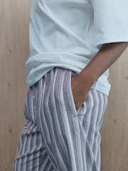 self. Pink Ecru Stripe Stripe Short Sleeve Pyjamas - Image 6 of 9