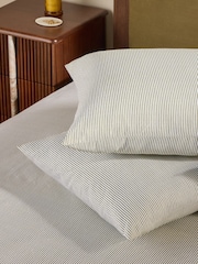 MADE.COM 2 Pack Green Ansel Stripe Pillowcases - Image 1 of 2