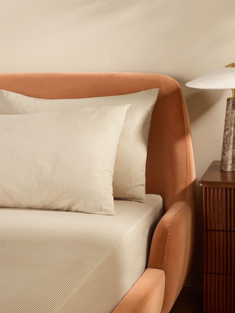 MADE.COM 2 Pack Natural Ansel Stripe Pillowcases - Image 2 of 3