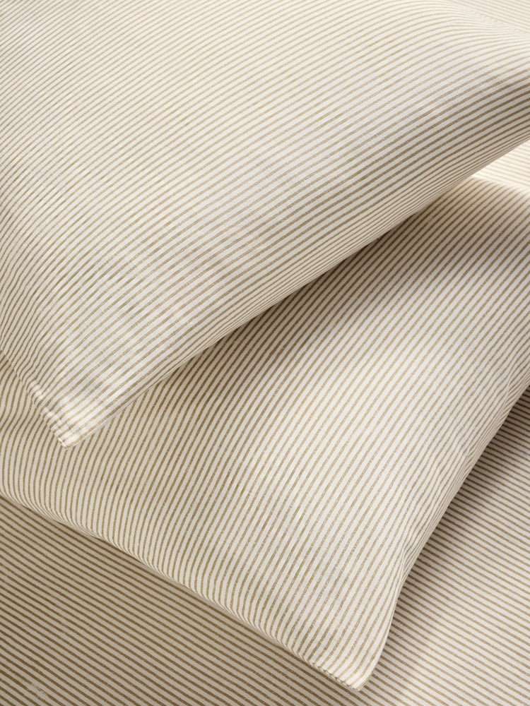 MADE.COM 2 Pack Natural Ansel Stripe Pillowcases - Image 3 of 3