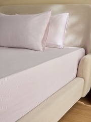 MADE.COM Pink Ansel Stripe Deep Fitted Sheet - Image 1 of 3