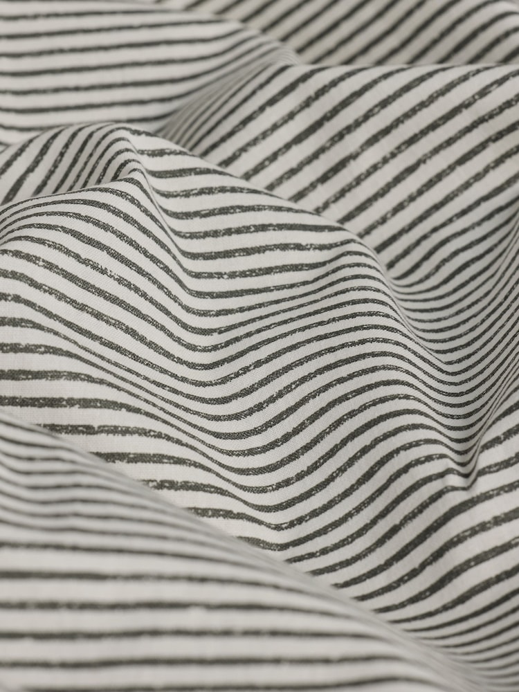 MADE.COM Grey Ansel Stripe Deep Fitted Sheet - Image 3 of 3 MADE.COM Grey Ansel Stripe Deep Fitted Sheet - Image 3 of 3