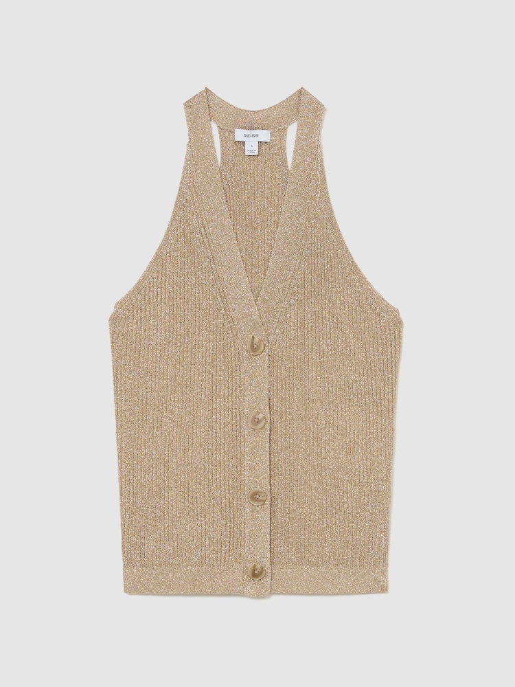 Reiss Gold Lilana Vest - Image 2 of 6 Reiss Gold Lilana Vest - Image 2 of 6
