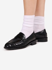 Bronx Black Next Wagon Pleated Leather Loafers - Image 2 of 6