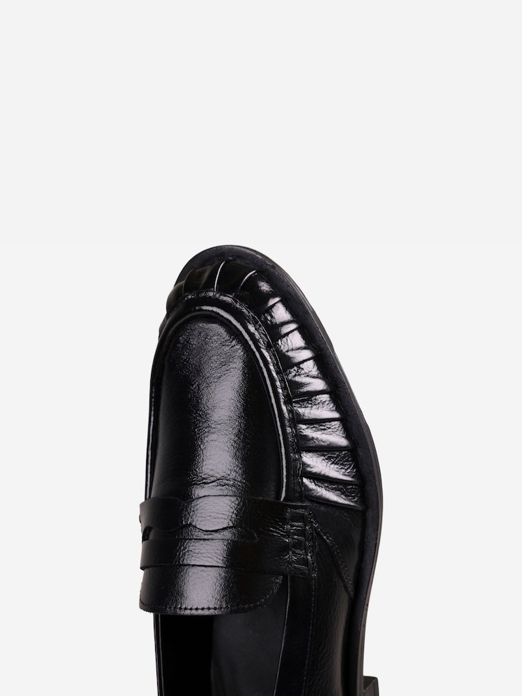 Bronx Black Next Wagon Pleated Leather Loafers - Image 6 of 6 Bronx Black Next Wagon Pleated Leather Loafers - Image 6 of 6