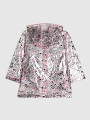 River Island Black Graffiti Glitter Rainmac - Image 2 of 4