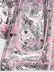River Island Black Graffiti Glitter Rainmac - Image 3 of 4