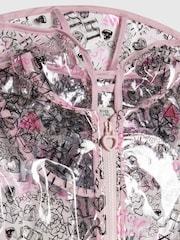 River Island Black Graffiti Glitter Rainmac - Image 4 of 4