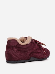 Bronx Red Myraa Shearling Suede Double Lace Trainers - Image 4 of 6